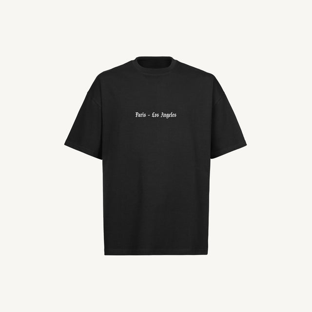 PARIS- LA T-SHIRT Black Oversized Tee.