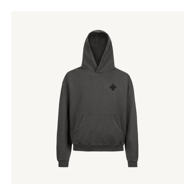 logoembroider Vintage Black Oversized Hoodie.