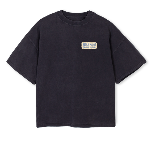 ISOLAMADRE Vintage Black Oversized Boxy Tee.