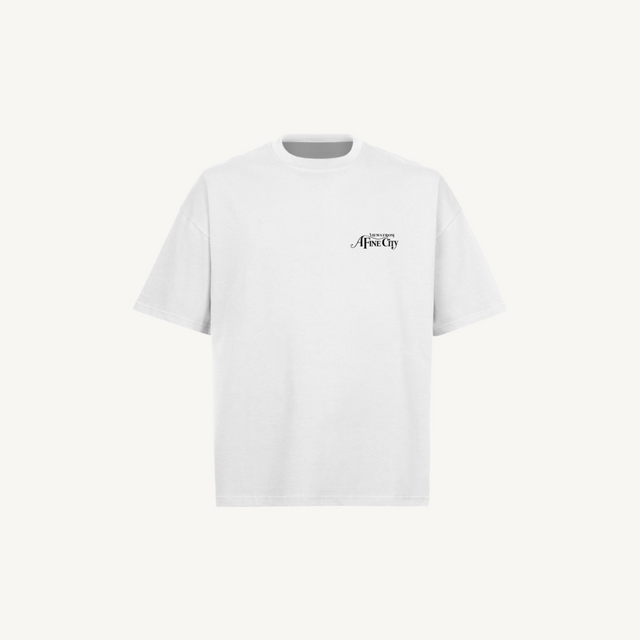 vfafc emb black White Oversized Boxy Tee.