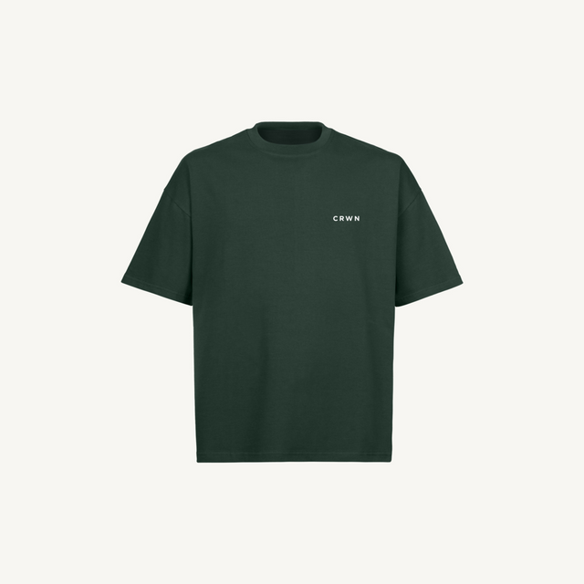 CRWN_TEE Wild Green Oversized Boxy Tee.
