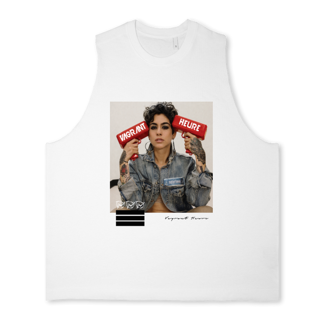NOTFAMOUSOI Bright white Oversized Vest.