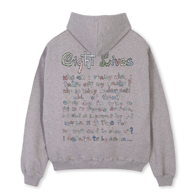 MASKS Grey Marl Oversized Hoodie.