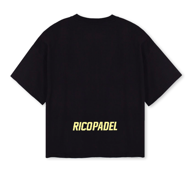 BONE RICOPADEL Black Oversized Boxy Tee.