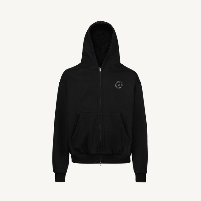 basic dp Black Oversized Zipped Hoodie.