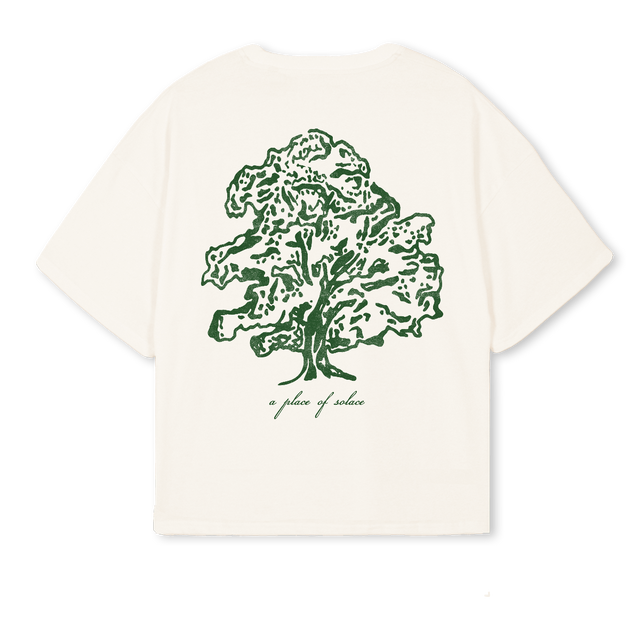 TREETEE Vintage White Oversized Boxy Tee.