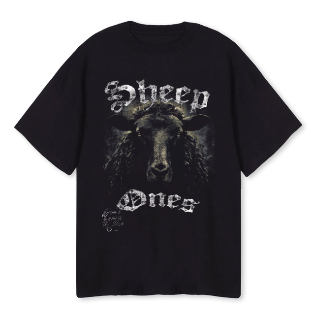 SHEEP Black Oversized Tee.