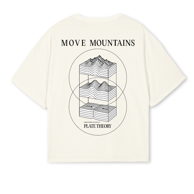MOVEMOUNTAINSS Cream Oversized Boxy Tee.