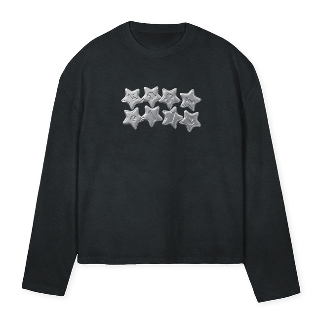 LNG SLV Vintage Black Oversized Boxy LS Tee.
