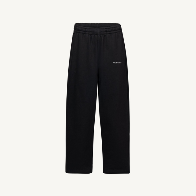 BLKWHTSP Black Straight-Leg Relaxed Sweatpants.