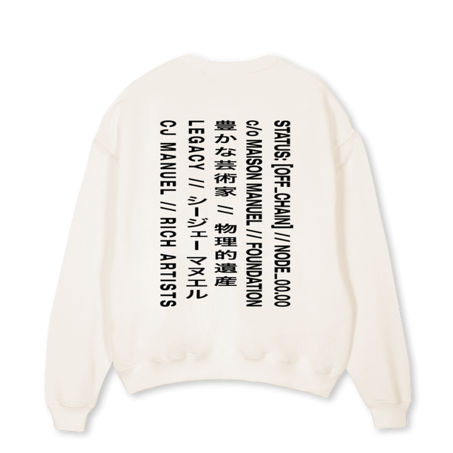 RICHARTISTSVW Vintage White Oversized Crewneck Sweater.
