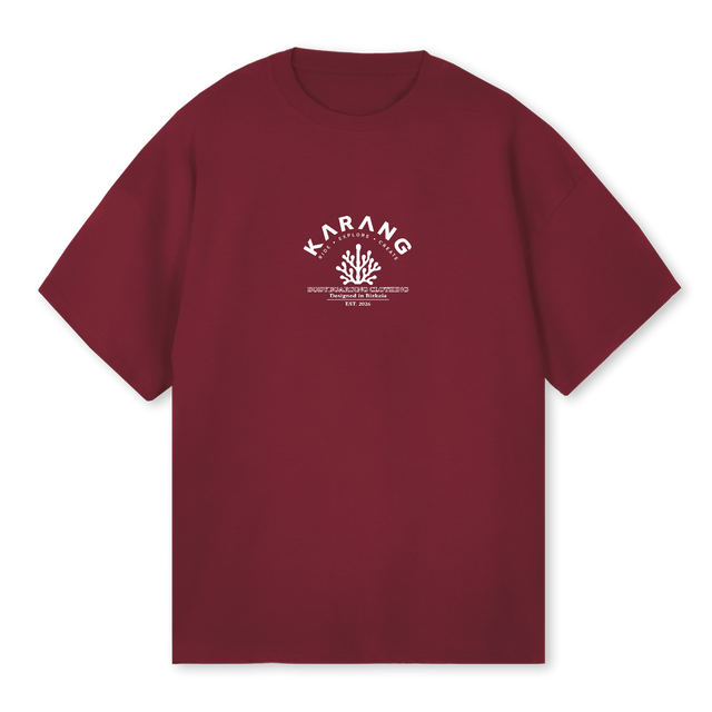 BBCLOTHING Burgundy Oversized Tee.