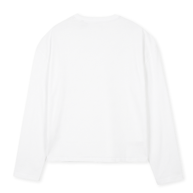AAAAAAAAAAA White Oversized Boxy LS Tee.
