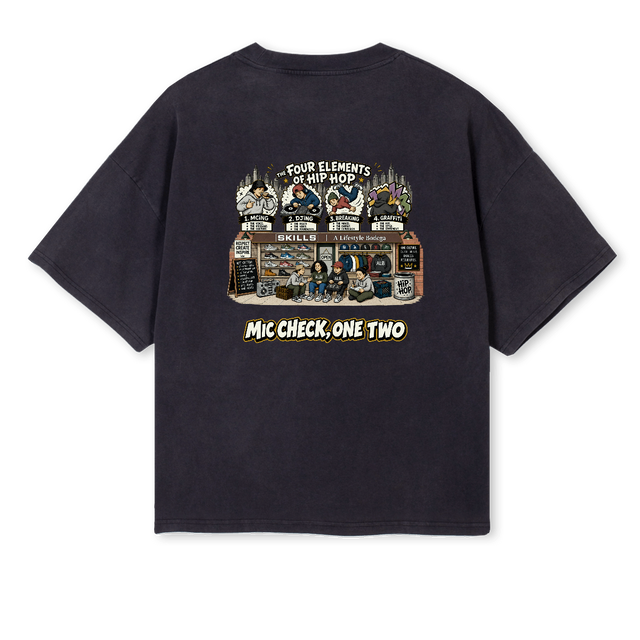 SKILLSCOMMUNITYVB Vintage Black Oversized Boxy Tee.