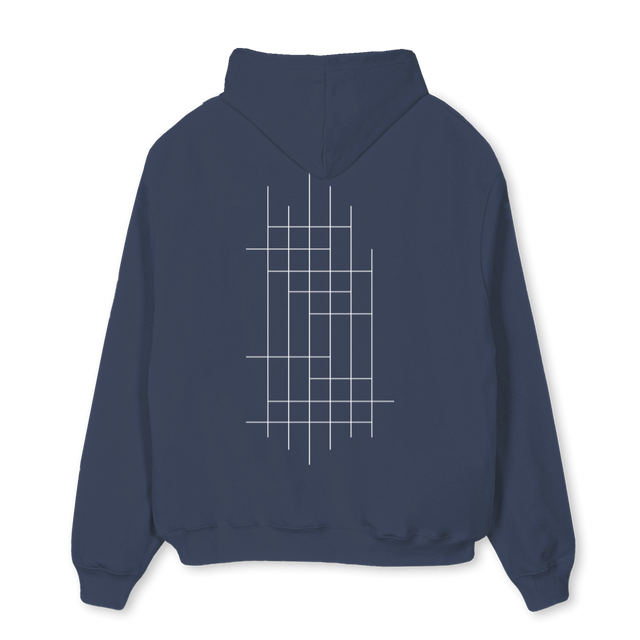 VAKWERKERS Navy Blue Oversized Hoodie.