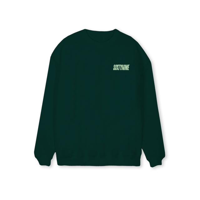 SIXTYNINEDIGITALCREW Wild Green Regular Crewneck Sweater.