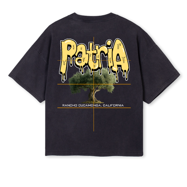 PATRIAOLIVE Vintage Black Oversized Boxy Tee.