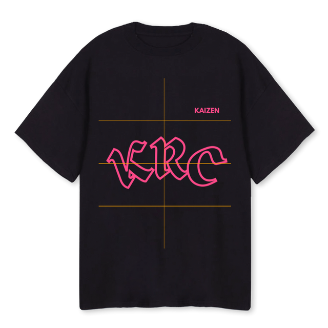 FINALKAIZENSPRAYPINK Black Oversized Tee.