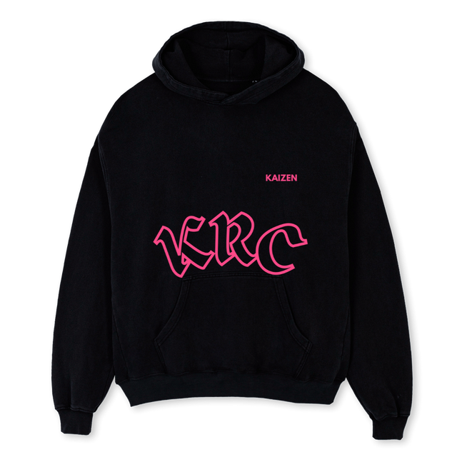 HOODIESPRAYPINK Black Oversized Hoodie.