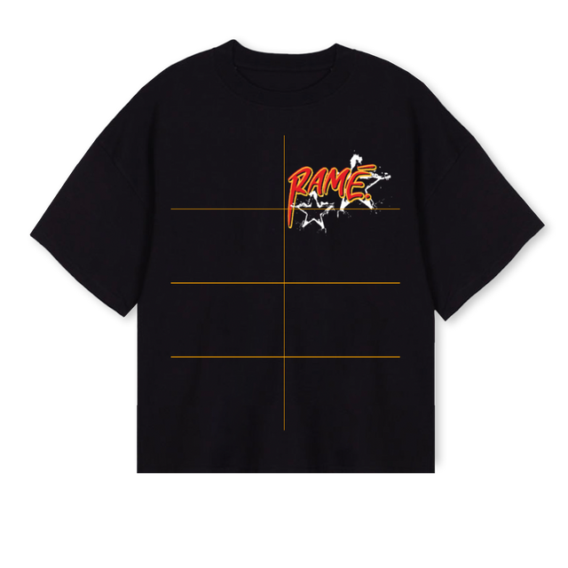 RACER Black Oversized Boxy Tee.