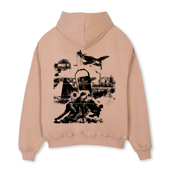 BEIG Croissant Oversized Zipped Hoodie.
