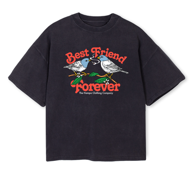 FOVERERBOXY Vintage Black Oversized Boxy Tee.