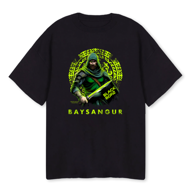 BAYSANGUR Black Oversized Tee.