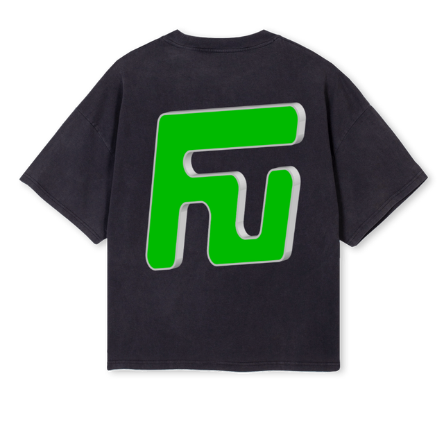 FNUMAIN Vintage Black Oversized Boxy Tee.