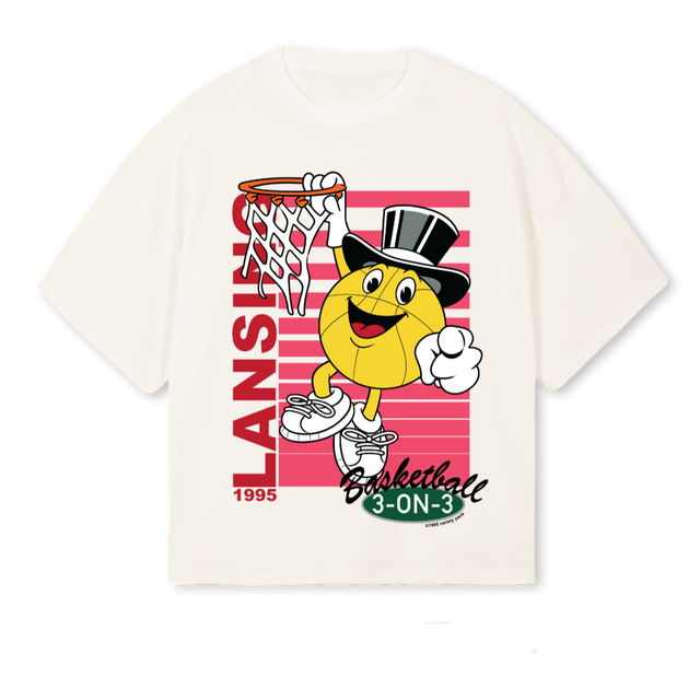 JOKAGUS Vintage White Oversized Boxy Tee.
