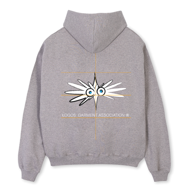 LOGOSTRR Grey Marl Oversized Zipped Hoodie.