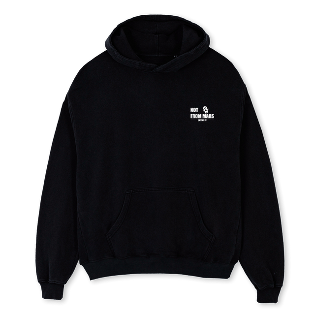 LUNARBLACK Black Oversized Hoodie.