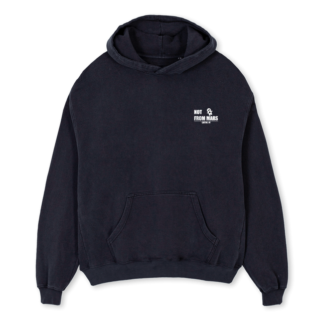 LUNARVNTBLACK Vintage Black Oversized Hoodie.