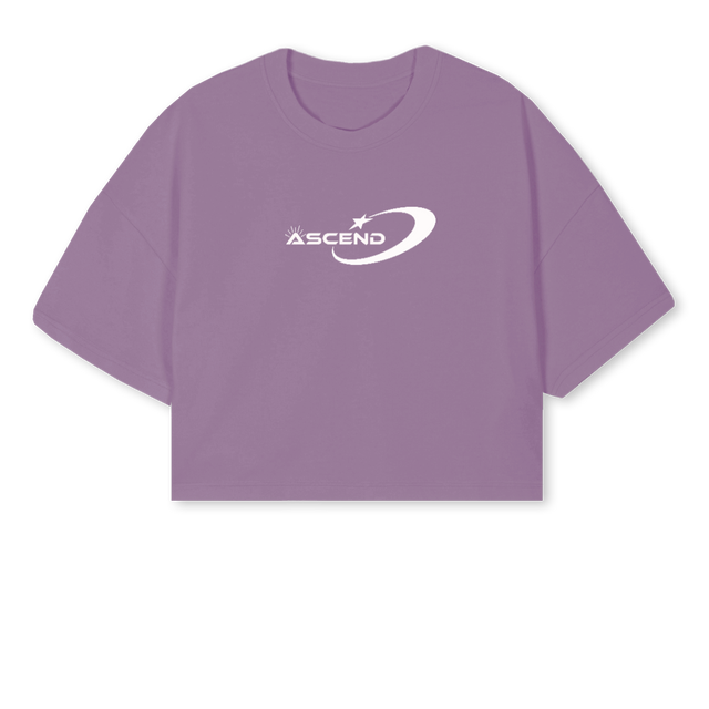 CROPONE Purple Cropped Oversized Tee.