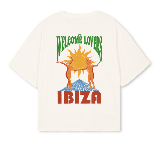 IBIZA Vintage White Oversized Boxy Tee.