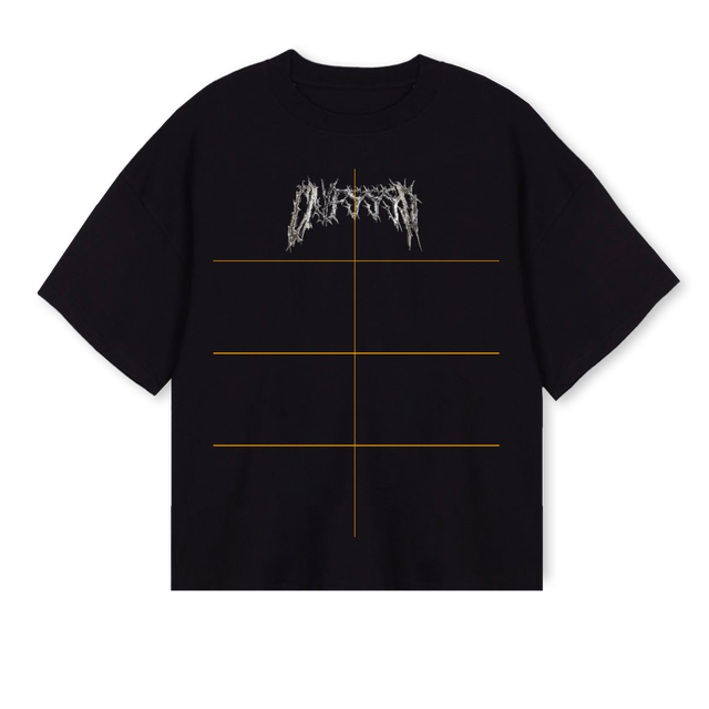 NEWMETAL Black Oversized Boxy Tee.
