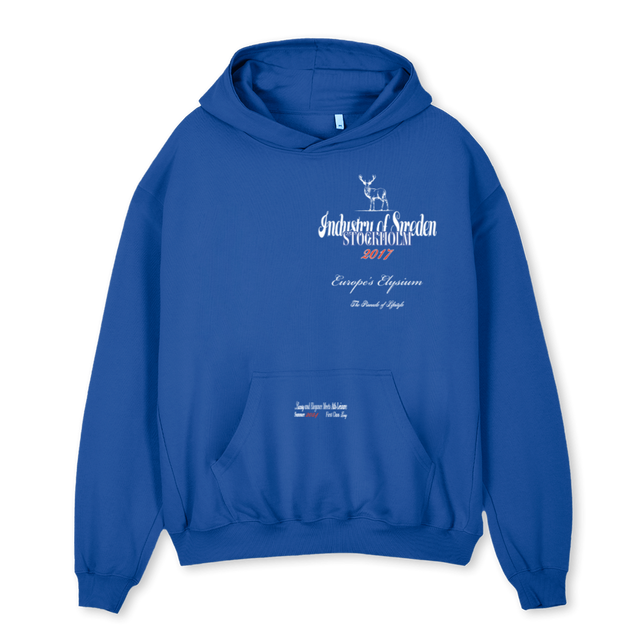 EUROPESELYSIUM_2 Cobalt Blue Oversized Hoodie.