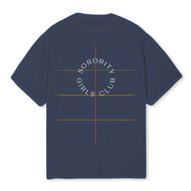 SGIRLCLUBNAVY Navy Blue Oversized Tee.