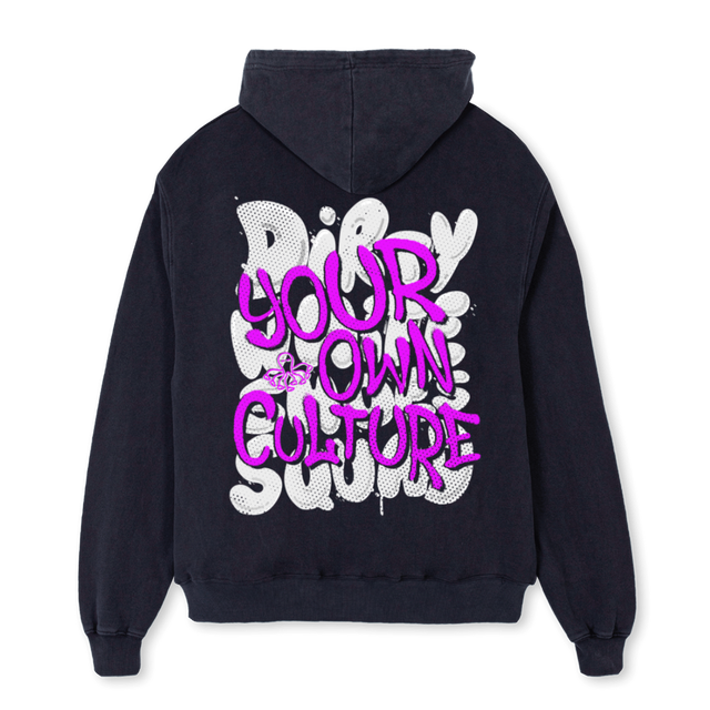 OVERLAP Vintage Black Oversized Hoodie.