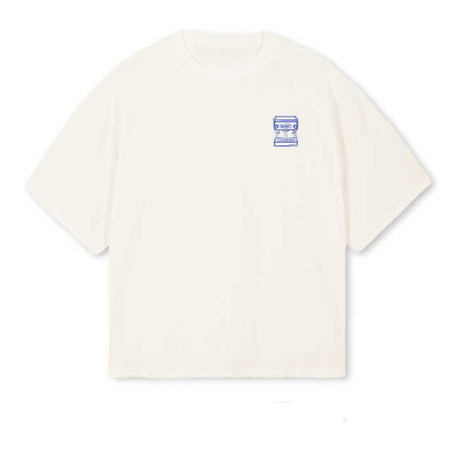 CLUBBLEU Vintage White Oversized Boxy Tee.