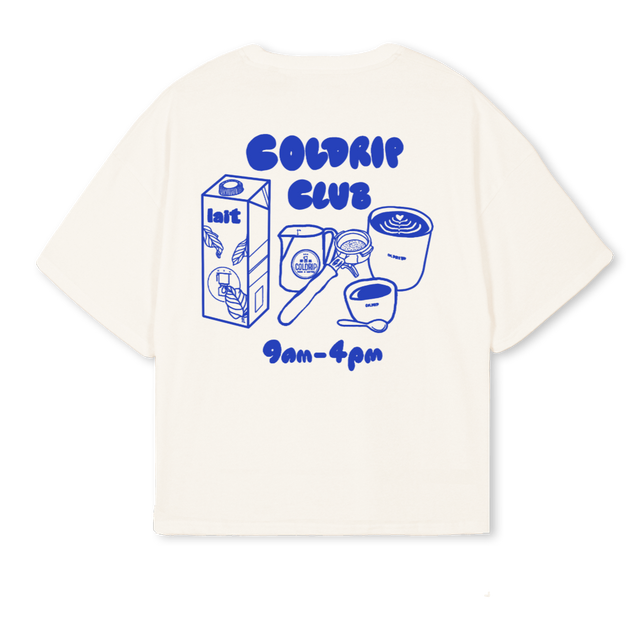 CLUBBLEU Vintage White Oversized Boxy Tee.