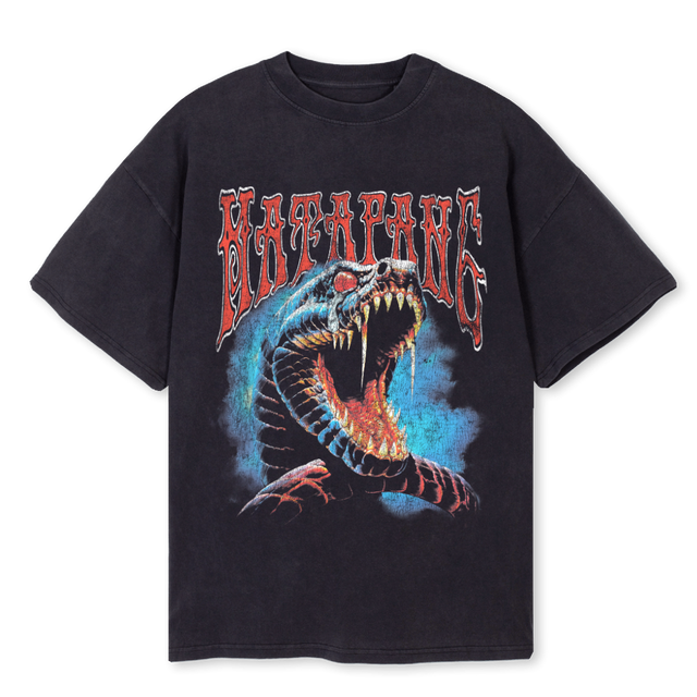 MSNAKE Vintage Black Oversized Tee.