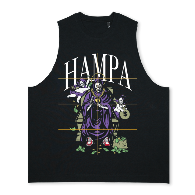 VESTHAMPA Deep Black Oversized Vest.