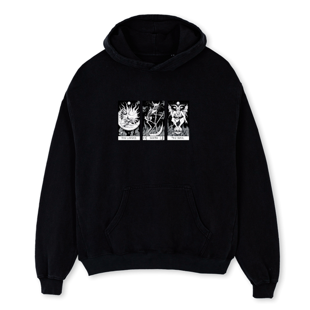 TAROHOODIE Black Oversized Hoodie.