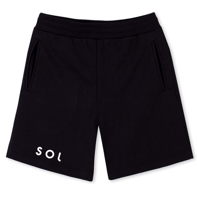 SOL_2 Black Sweatshorts.