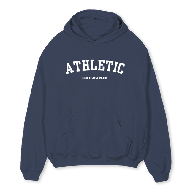 HOODIEATHELTICLOGO Navy Blue Oversized Hoodie.