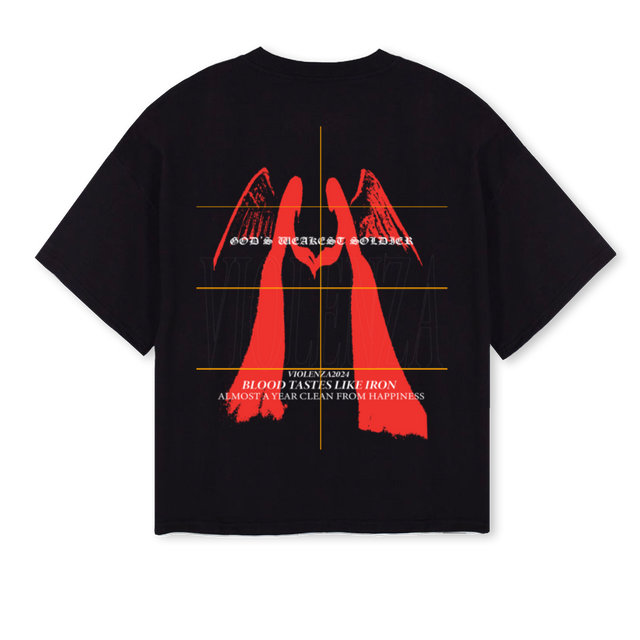 CHILDRENS Black Oversized Boxy Tee.