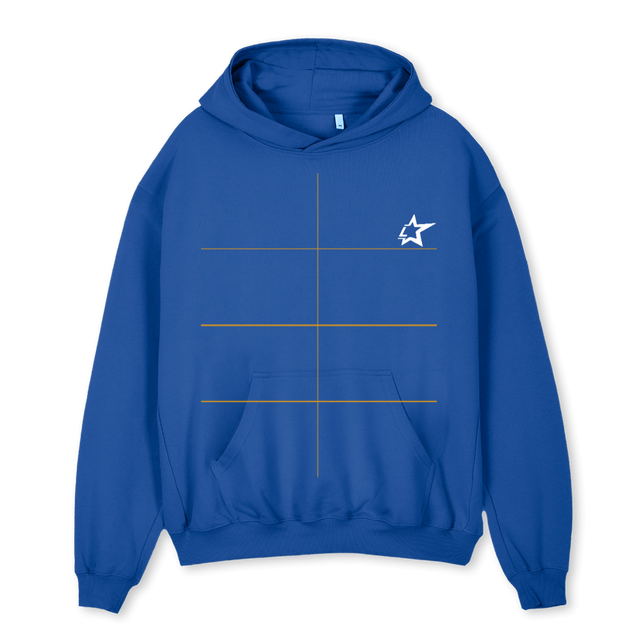COBALT Cobalt Blue Oversized Hoodie.