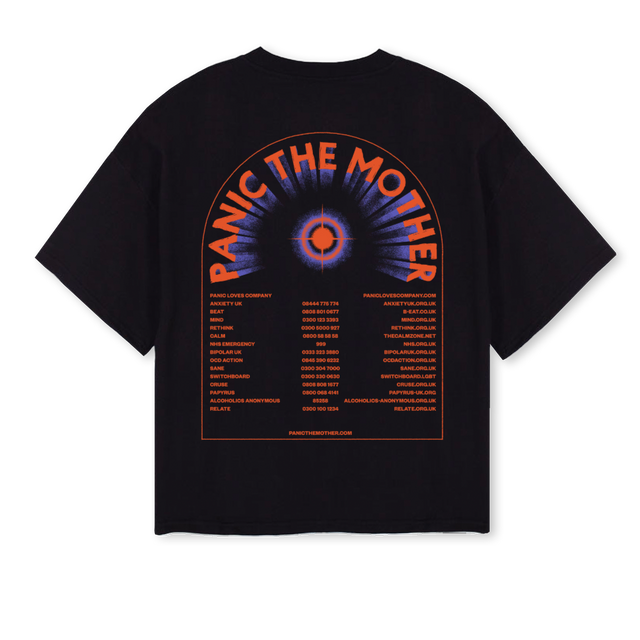PTMMENTALTEE Black Oversized Boxy Tee.