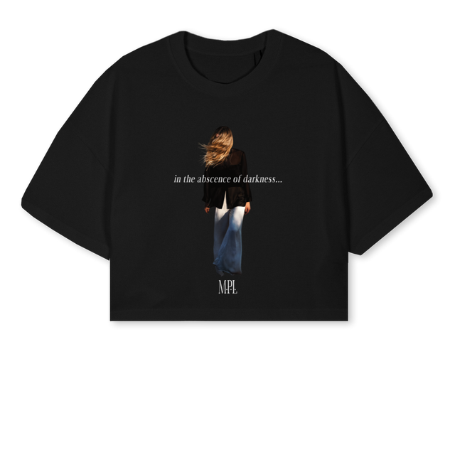 CROPFRONT Black Cropped Oversized Tee.