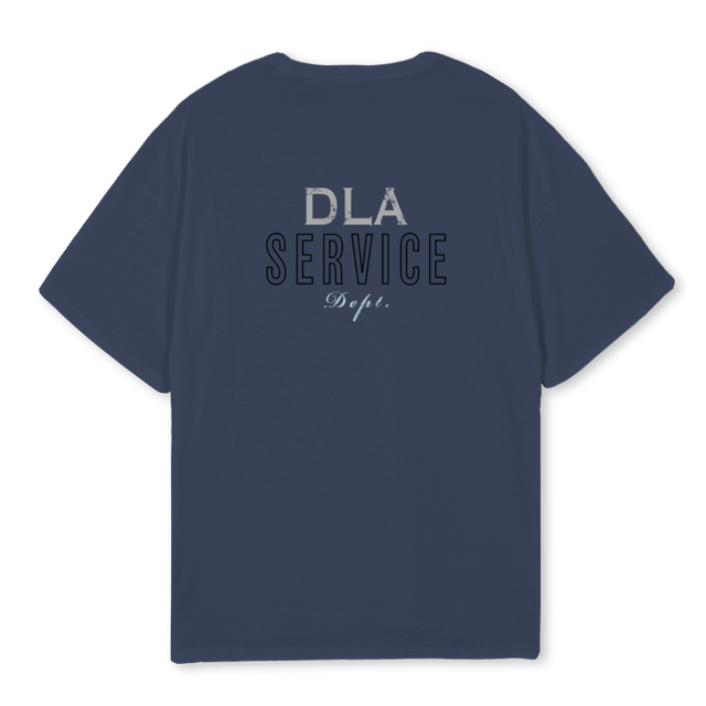 DLASERVICEDEPT Navy Blue Oversized Tee.
